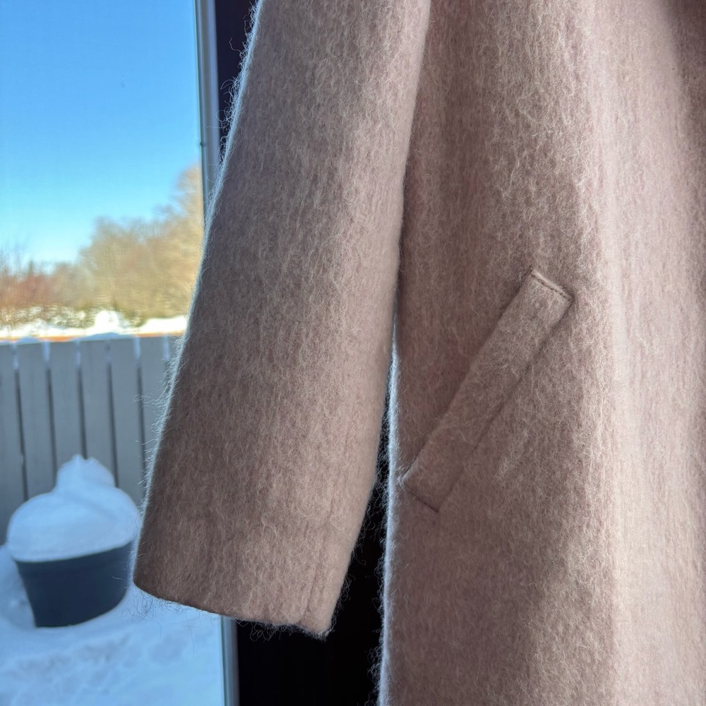 Forever 21 Soft Blush Pink Notch Collar Trench Coat Size L - Picture 7 of 12